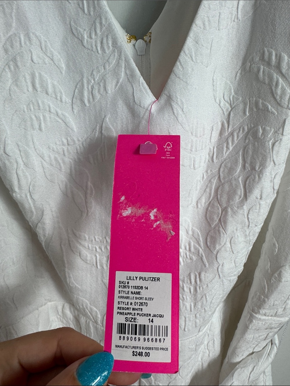 NWT Lilly Pulitzer Kirrabelle Jumpsuit Resort White Pineapple Pucker Jacquard 14 - Picture 3 of 16